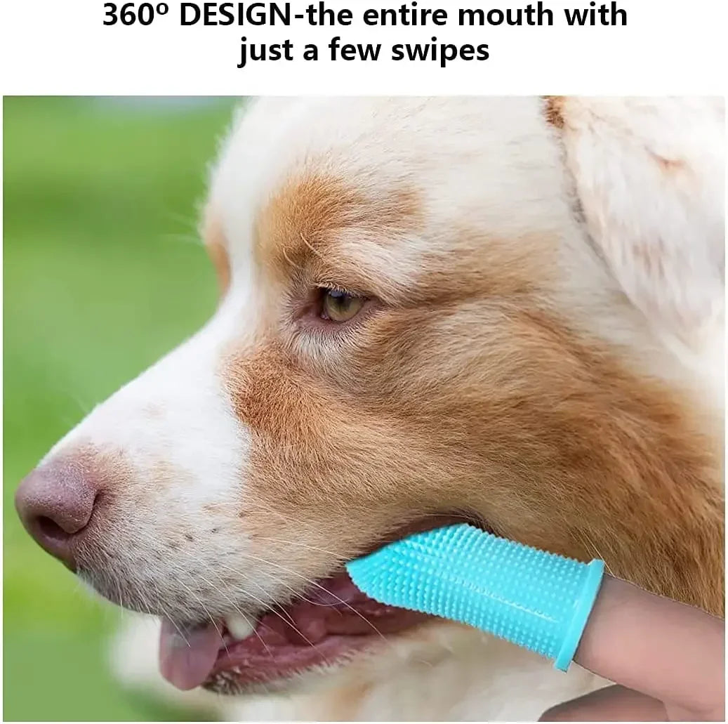 1PC Dog Super Soft Pet Finger Toothbrush Teeth Cleaning Bad Breath