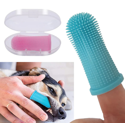 1PC Dog Super Soft Pet Finger Toothbrush Teeth Cleaning Bad Breath