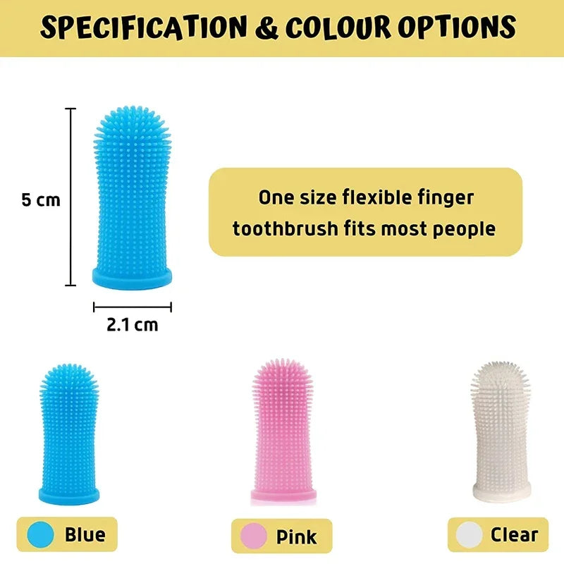 1PC Dog Super Soft Pet Finger Toothbrush Teeth Cleaning Bad Breath